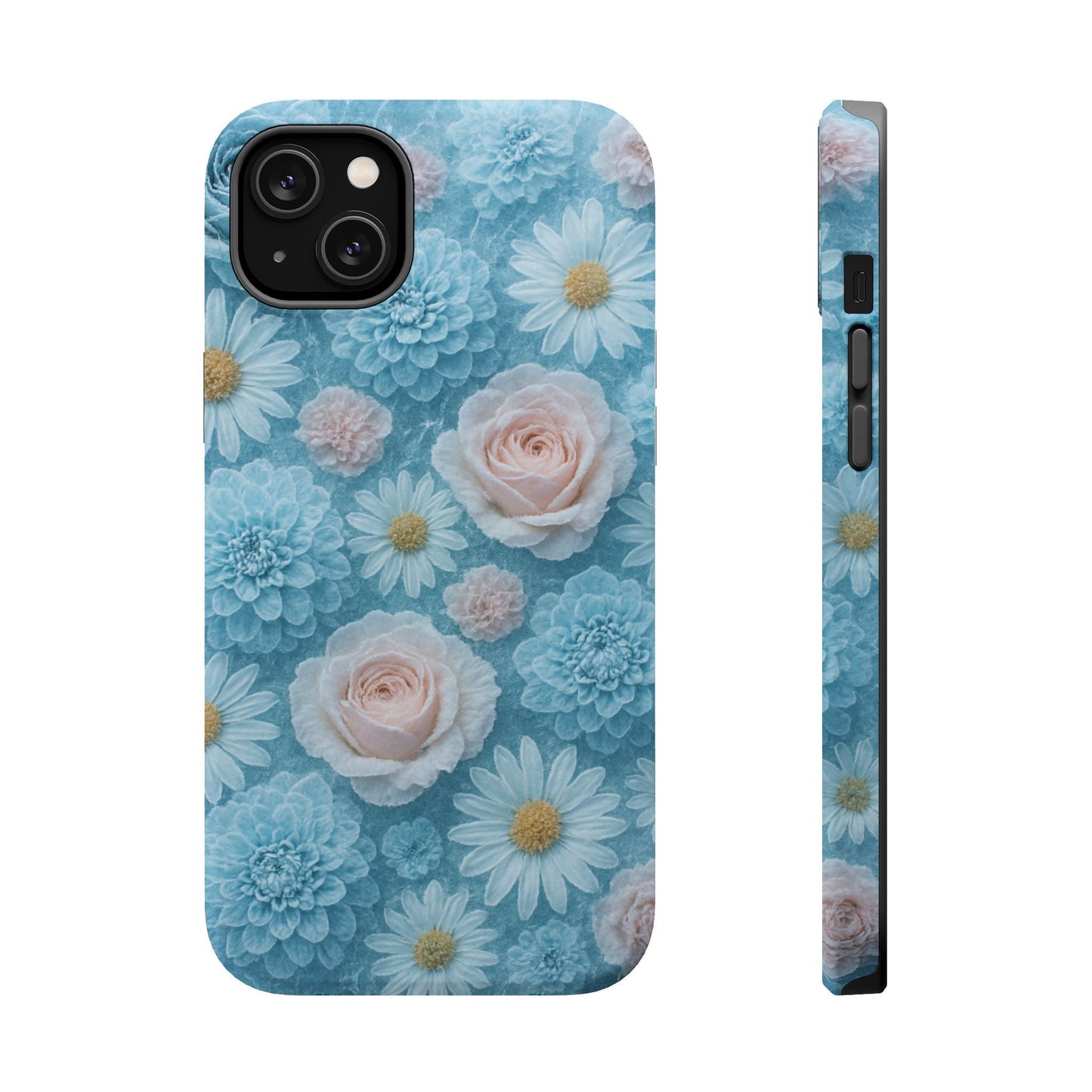 Frozen Floral Rose & Daisy Impact iPhone Case | MagSafe compatible  Shamo's iPhone 14 Plus / Matte
