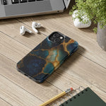 Blue Gold Agate Tough Phone Case Marble Stone Design  Shamo's