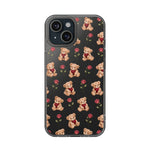 Romantic Teddy Bear Impact-Resistant Phone Case with Heart Design
