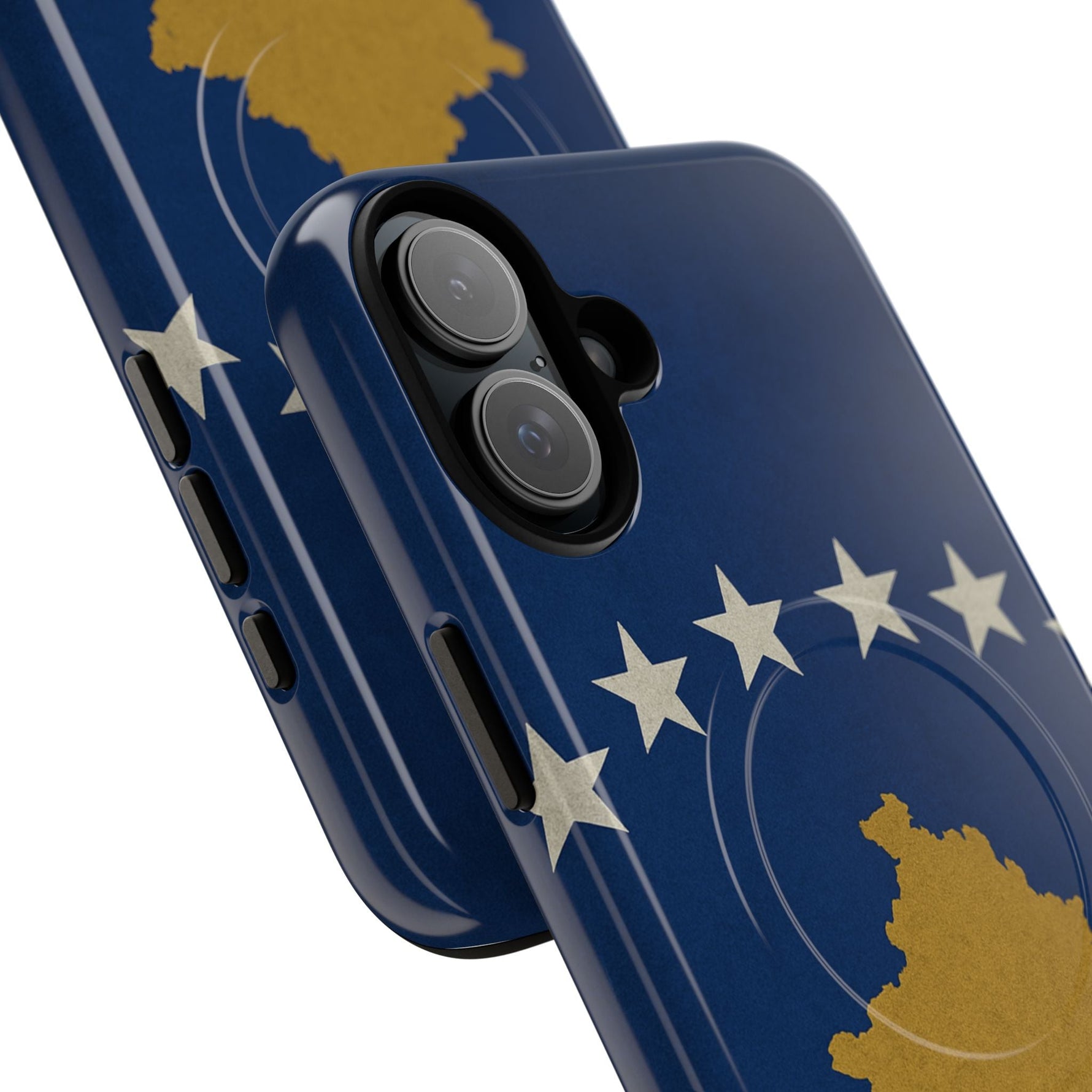 Kosovo Flag Tough iPhone Case — Navy Blue Stars & Gold Map (MagSafe compatible)  Shamo's