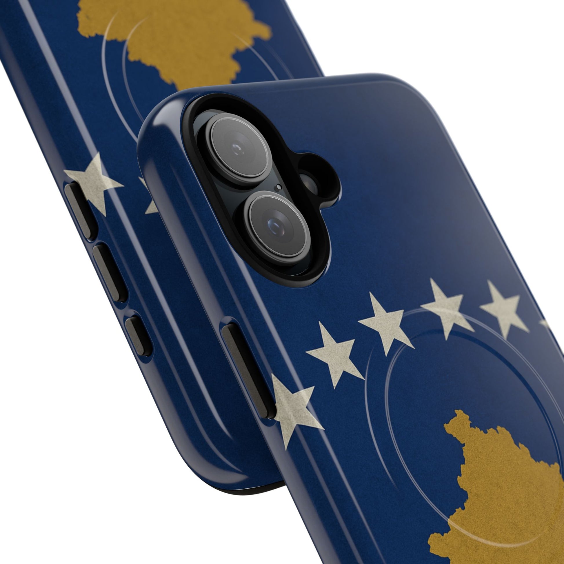 Kosovo Flag Tough iPhone Case — Navy Blue Stars & Gold Map (MagSafe compatible)  Shamo's