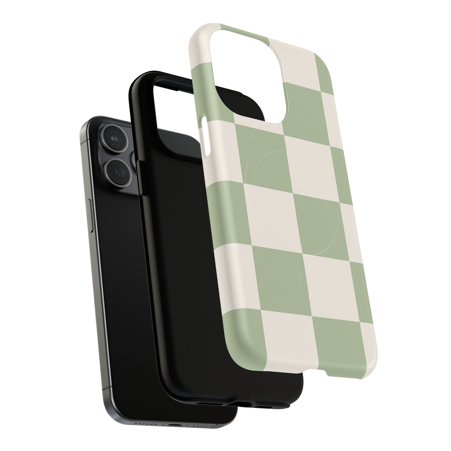 Sage Checkerboard Tough iPhone Case - Compatible with MagSafe - Shamo's