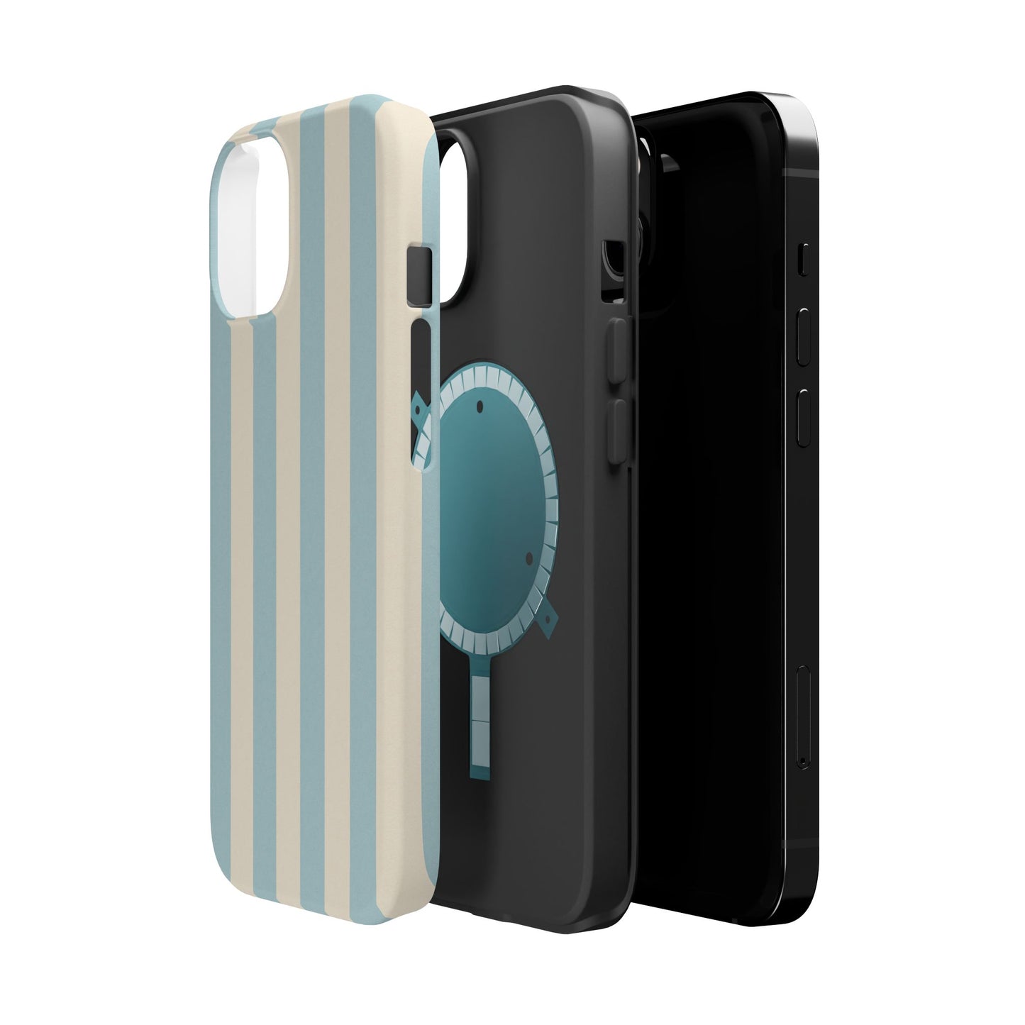 Blue Strips Pattern iPhone Case Compatible with MagSafe