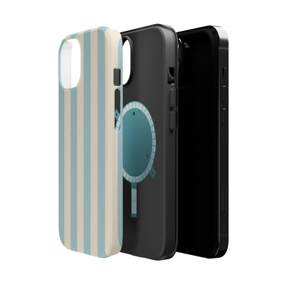 Blue Strips Pattern iPhone Case Compatible with MagSafe