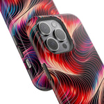 Abstract Red Wave Magnetic Impact-Resistant Phone Case | MagSafe