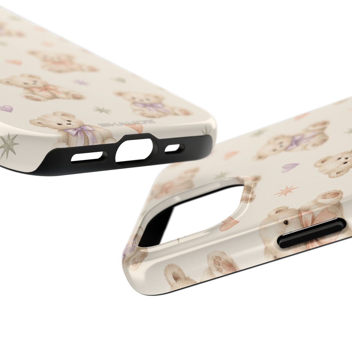 Cute Pastel Bear Impact Phone Case | Heart & Star Kawaii Pattern