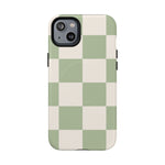 Sage Checkerboard Tough iPhone Case - Compatible with MagSafe - Shamo's