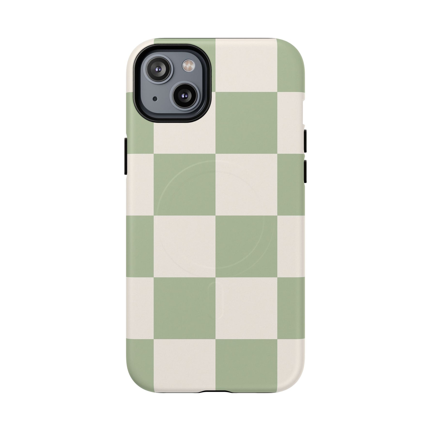 Sage Checkerboard Tough iPhone Case - Compatible with MagSafe - Shamo's