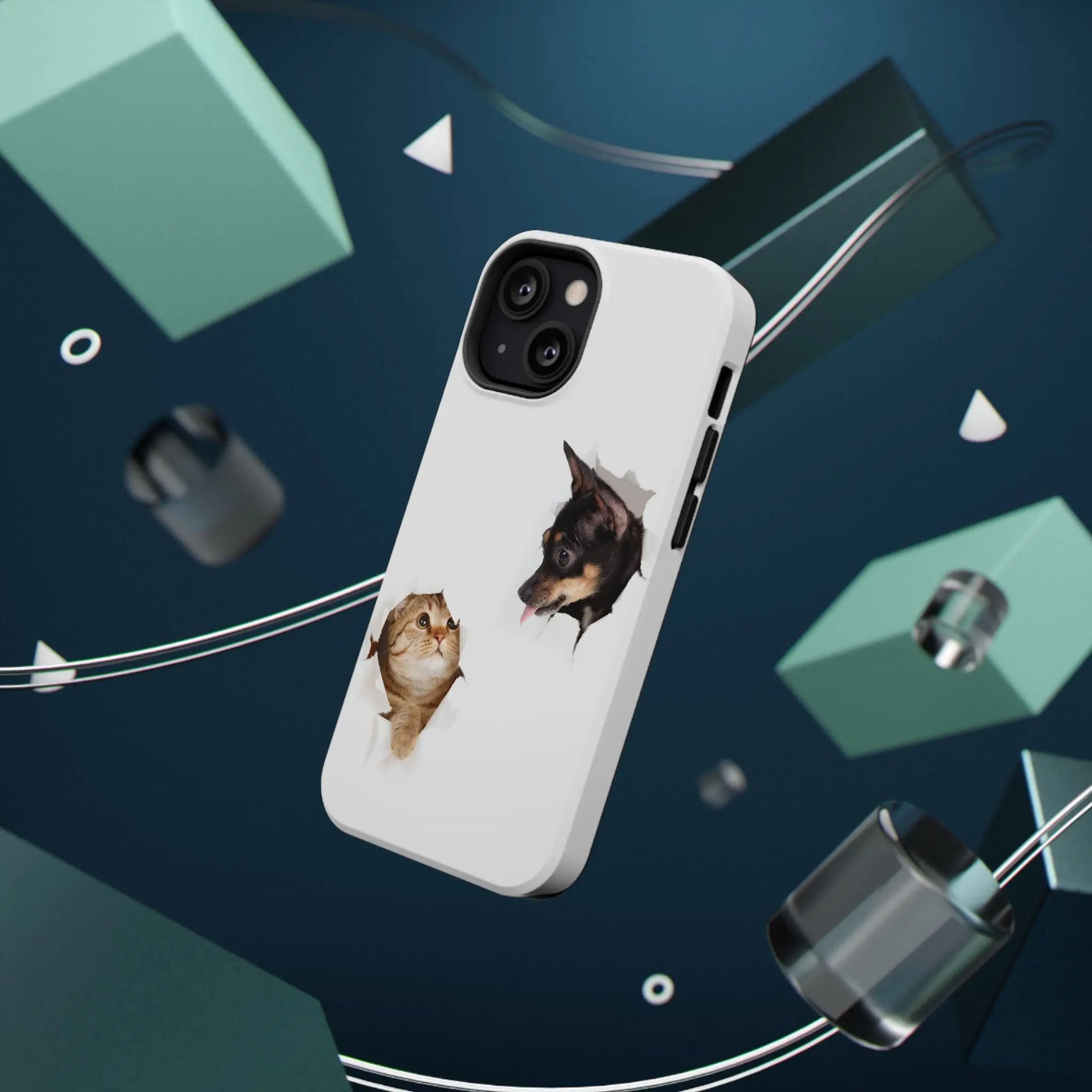 Impact-Resistant Cases with a cat and a dog - Shamo's