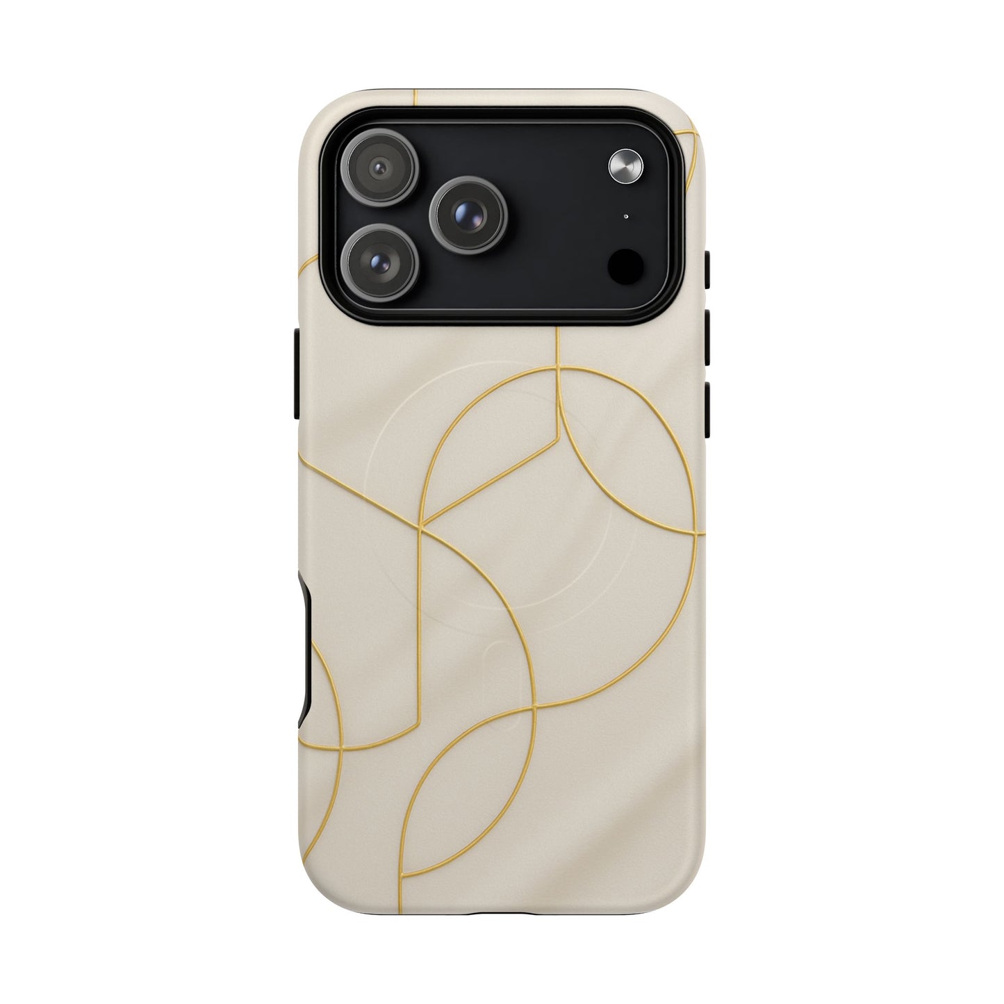 Gold Geometry on Silk Luxury Series iPhone Case with MagSafe - Shamo's