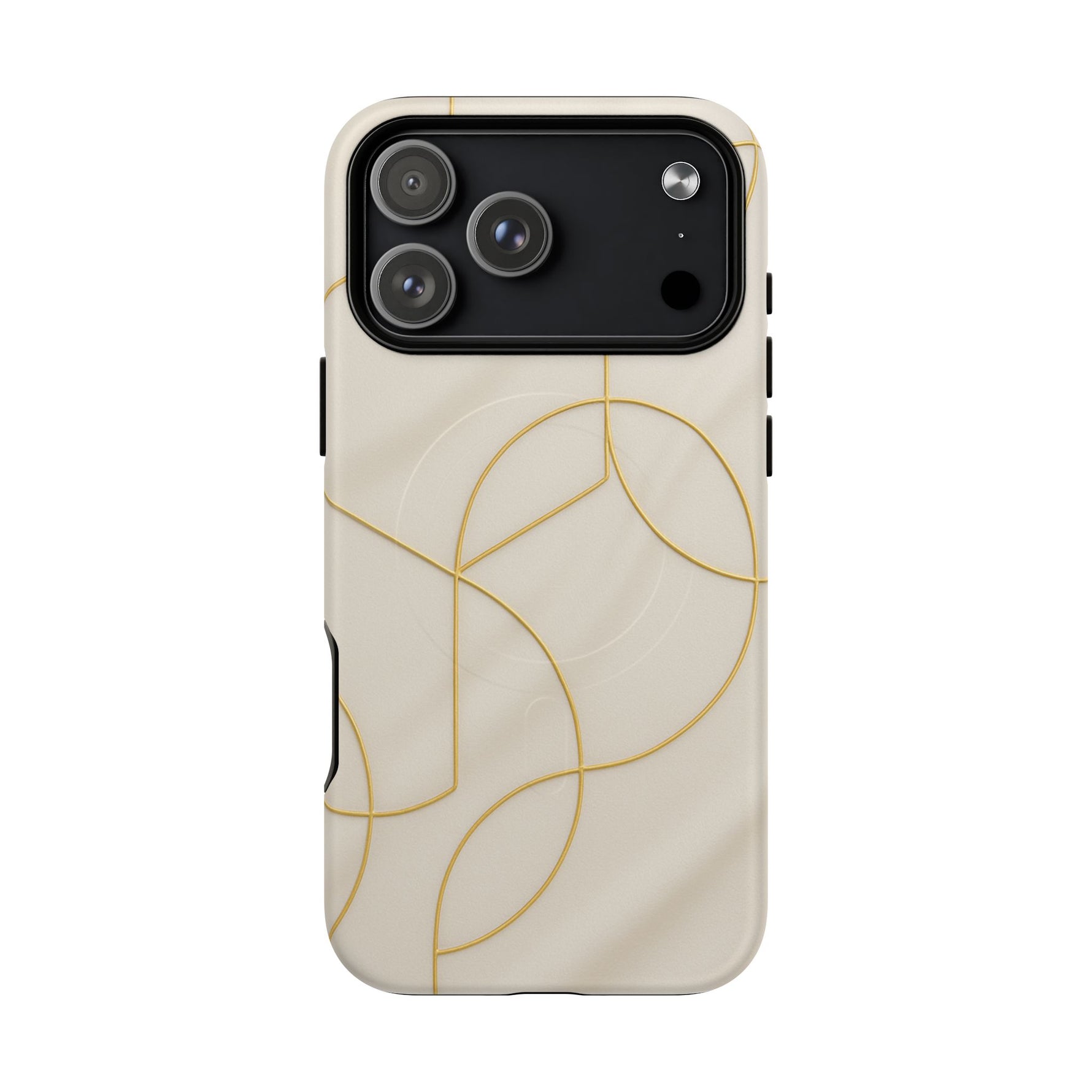 Gold Geometry on Silk Luxury Series iPhone Case with MagSafe - Shamo's