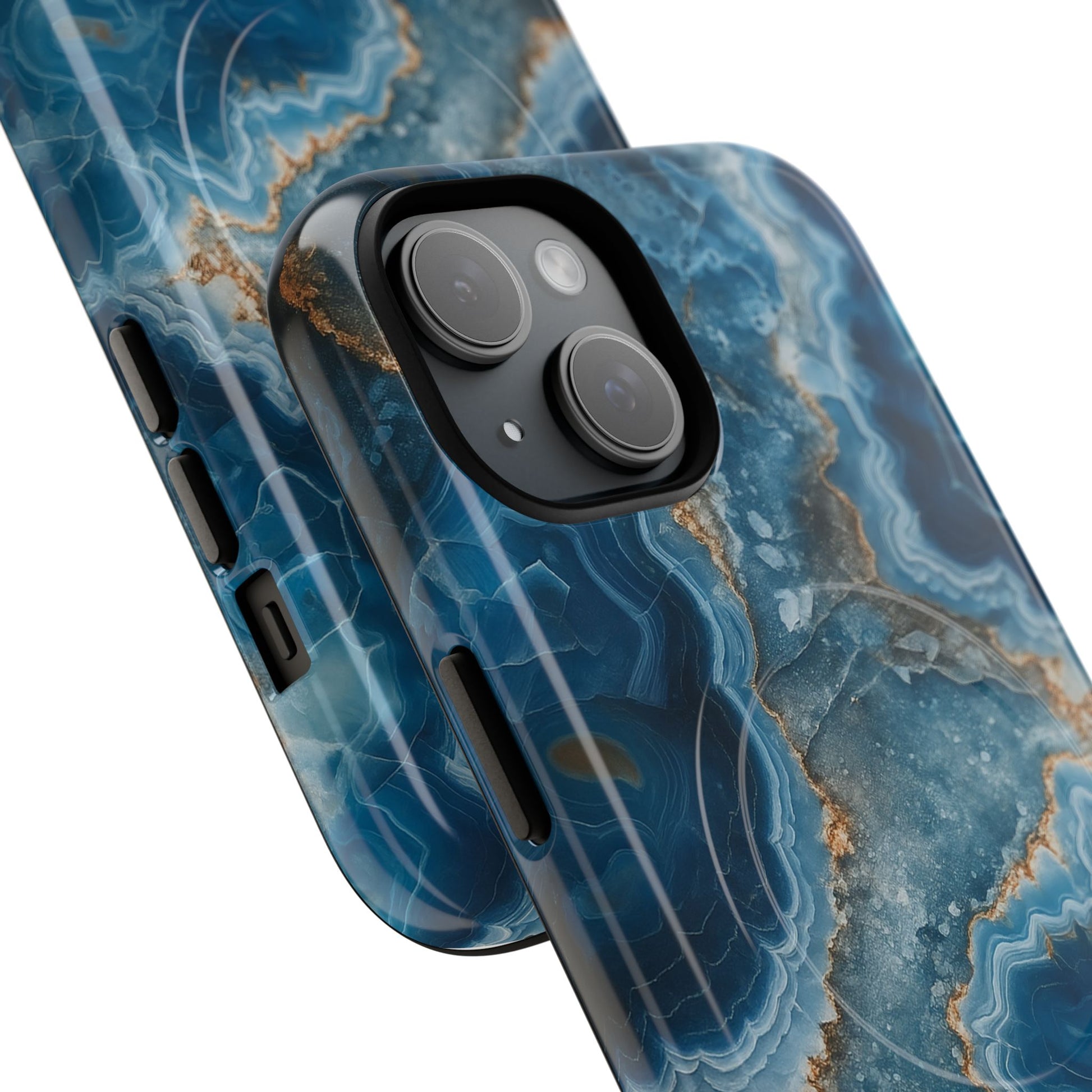 Blue Agate Marble iPhone Case —with MagSafe - Shamo's