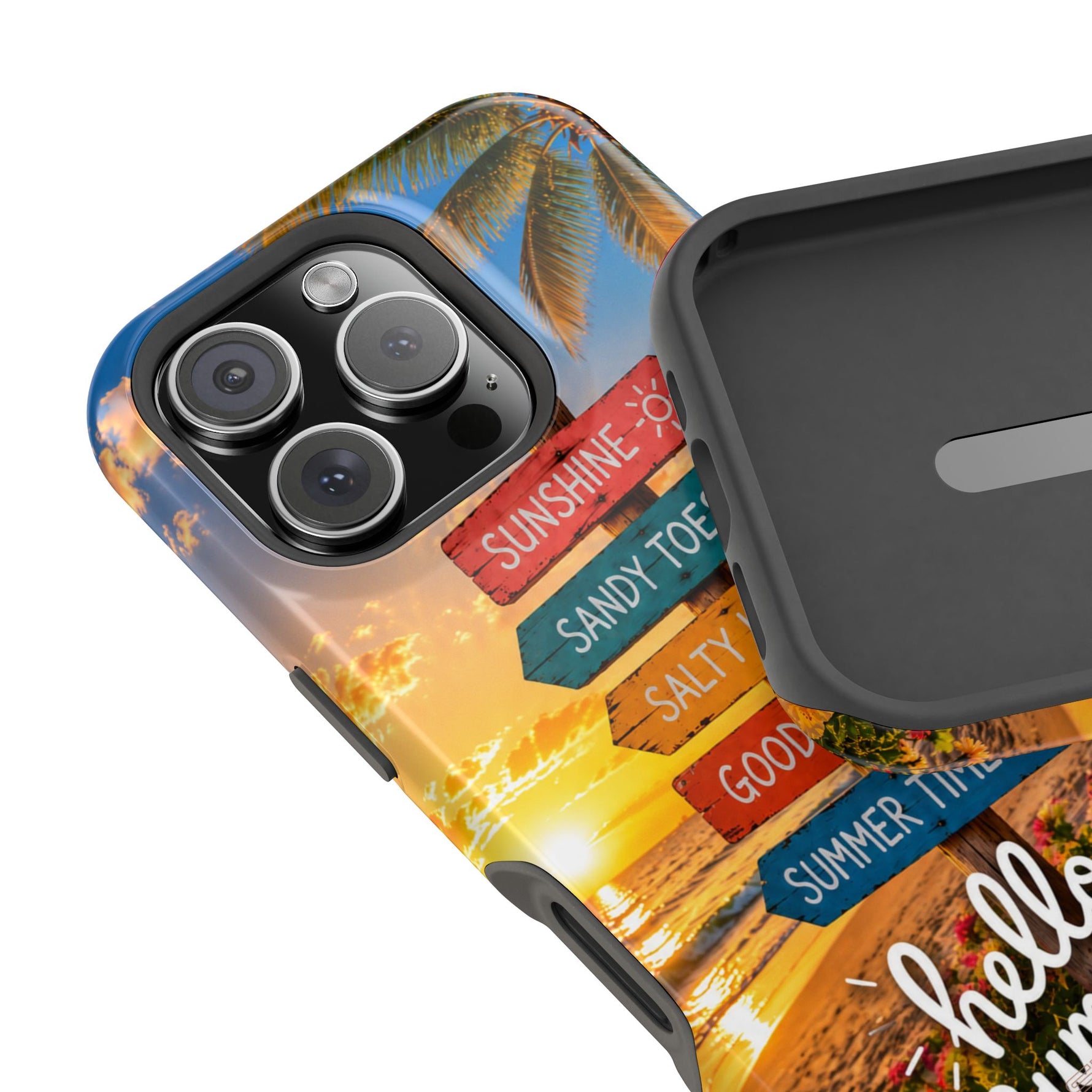 Hello Summer Phone Case — Tropical Beach MagSafe Impact-Resistant Case