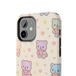 Cute Pastel Bear Impact Phone Case | Heart & Star Kawaii Pattern  Shamo's
