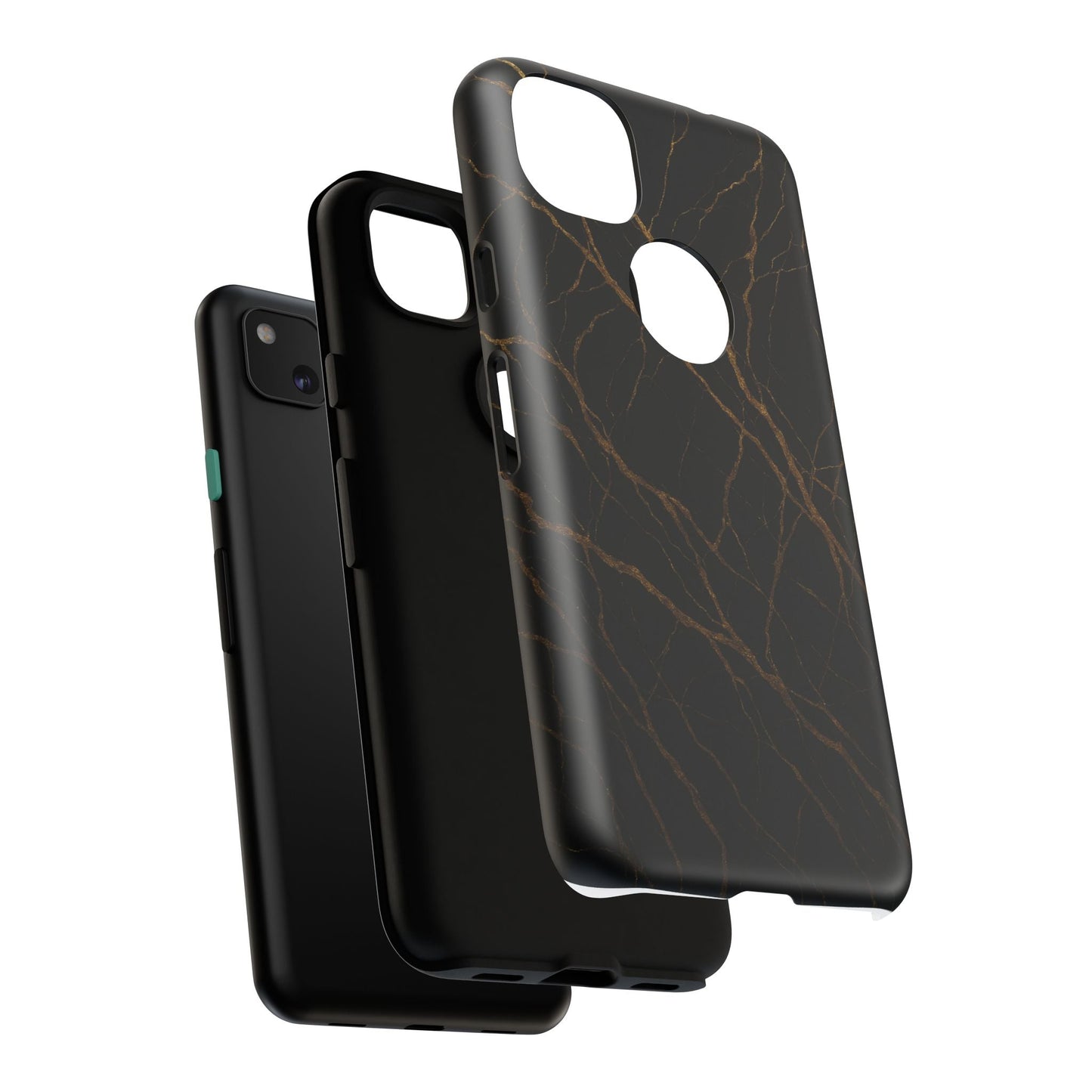 Black Marble Tough iPhone Case