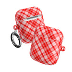 Red Plaid AirPod Case – Festive Check Pattern Protective Cover