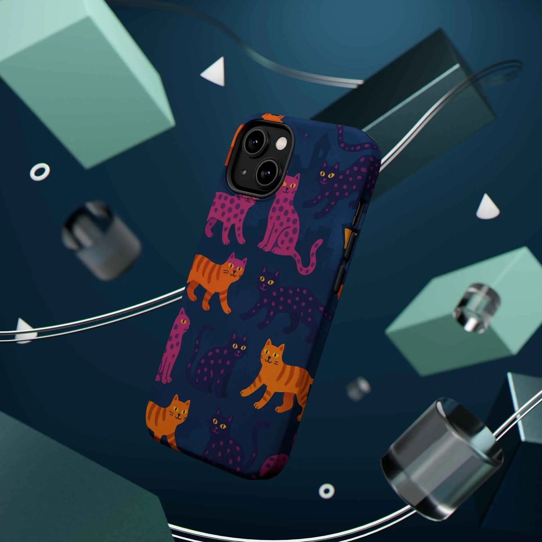 Colorful Cat Phone Case - MagSafe Impact-Resistant