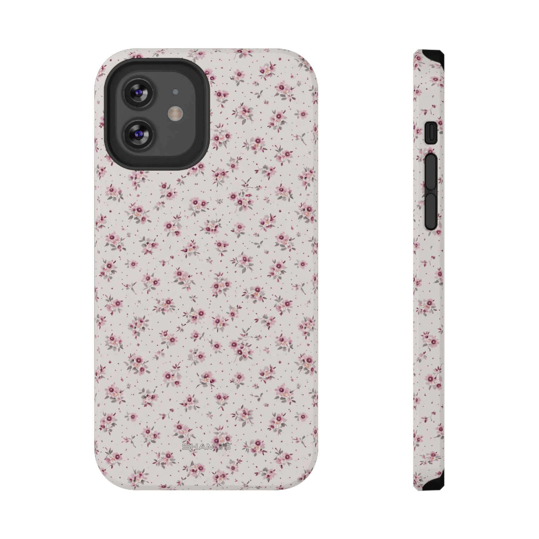 Rosebud Floral Tough iPhone Case | Pink Vintage Flower Protective Cover