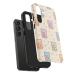 Cute Pastel Bear Impact Phone Case | Heart & Star Kawaii Pattern  Shamo's