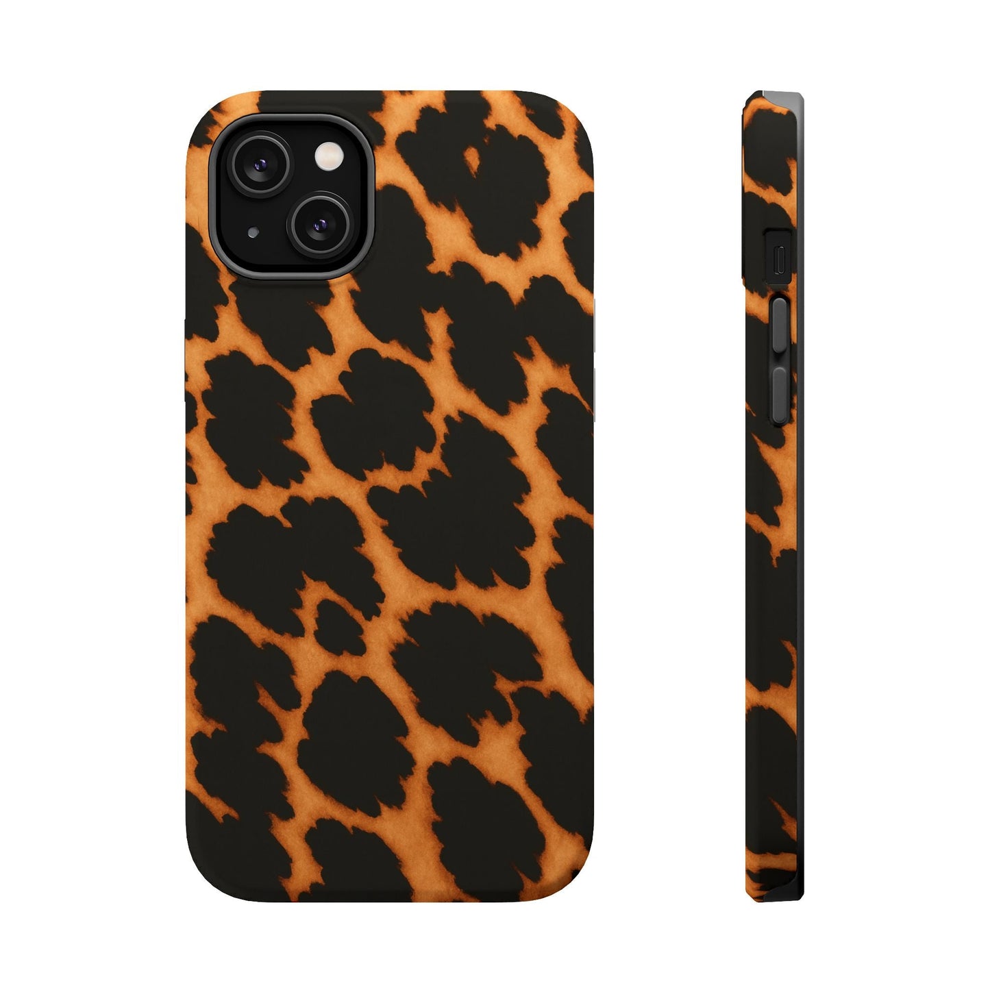 Leopard Print Impact-Resistant iPhone Case with MagSafe compatibility