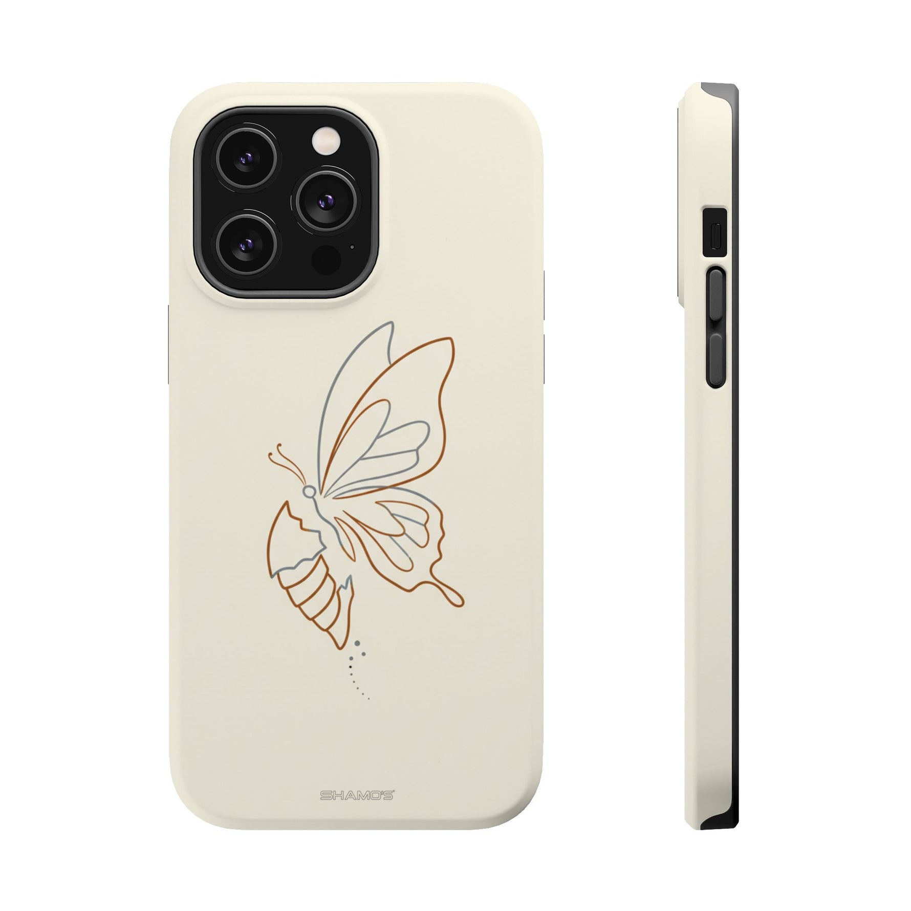 Butterfly Transformation from Caterpillar Minimalist Magnetic Impact-Resistant Phone Case with Magsafe