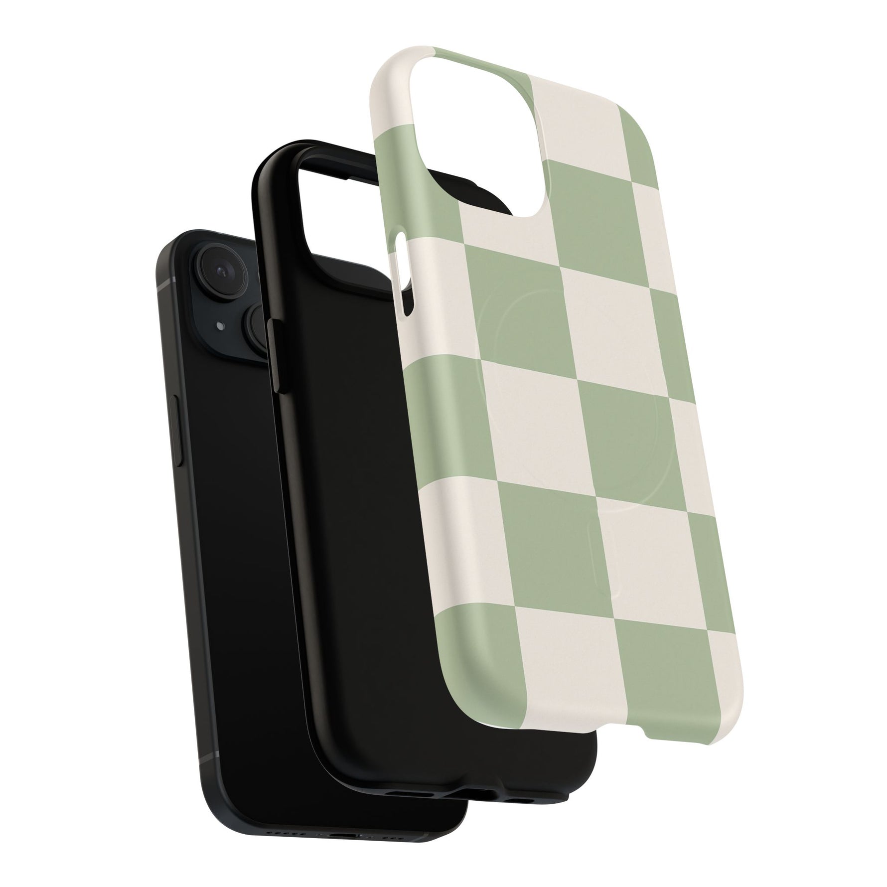 Sage Checkerboard Tough iPhone Case - Compatible with MagSafe - Shamo's