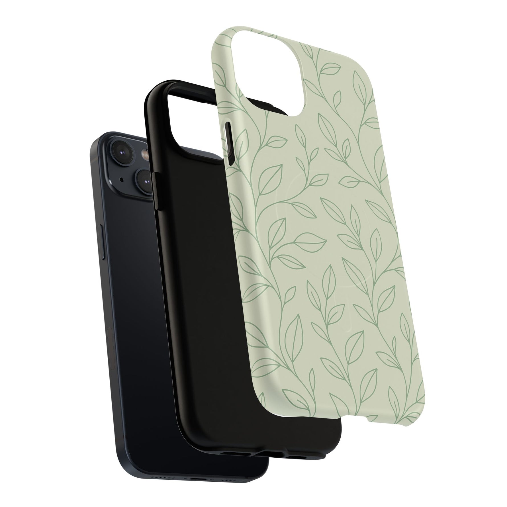 Sage Botanical Leaves Floral iPhone Case | MagSafe - Shamo's