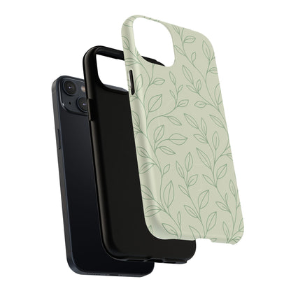 Sage Botanical Leaves Floral iPhone Case | MagSafe