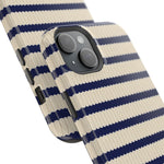 Navy & Cream Ribbed Holiday Sweater Design iPhone Case with MagSafe compatibility  Shamo's