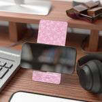 Pink Ribbon Pattern Phone Stand – Foldable Mobile Display Stand