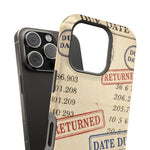 Vintage Library Card Design Phone Case with MagSafe Compatibility