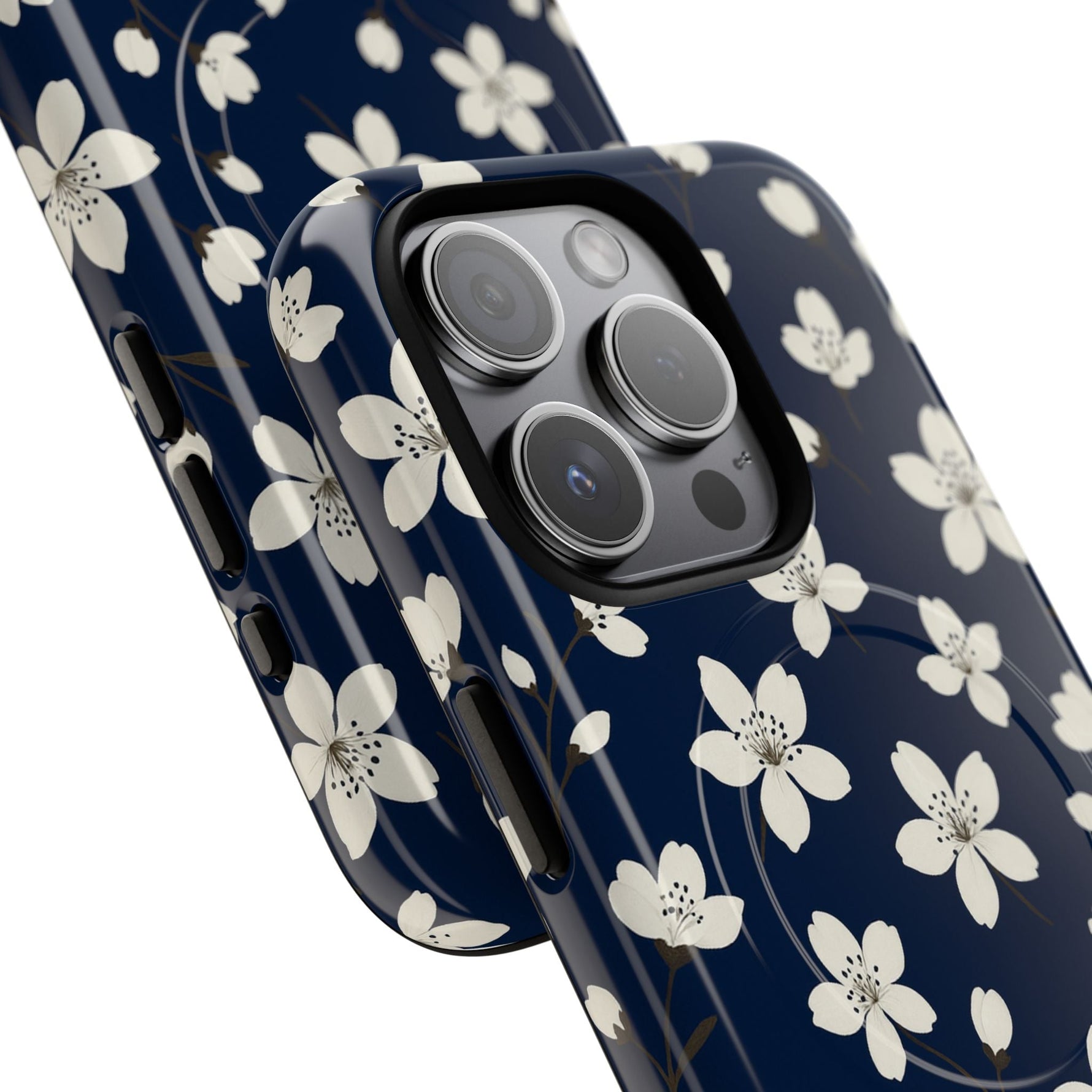 Navy Blossom Floral iPhone Case | MagSafe  Shamo's