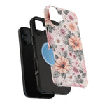 Floral Impact-Resistant Magnetic Phone Case