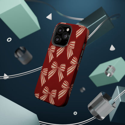 Holiday Red Bow iPhone Case — Impact‑Resistant iPhone Cover with MagSafe compatibility