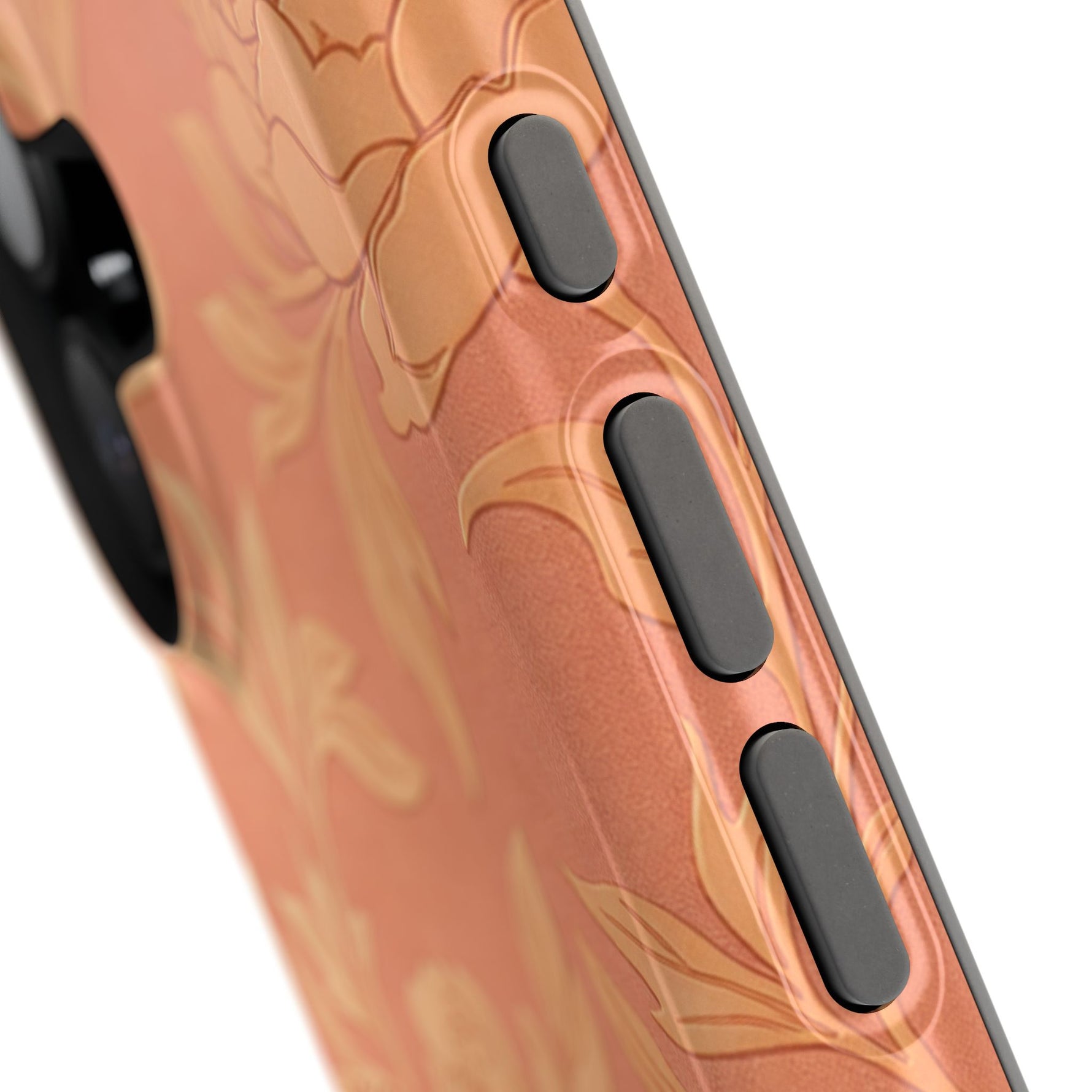 Floral Rose Gold Magnetic Impact-Resistant iPhone Case, MagSafe Compatible - iPhone 17 / Glossy - Shamo's