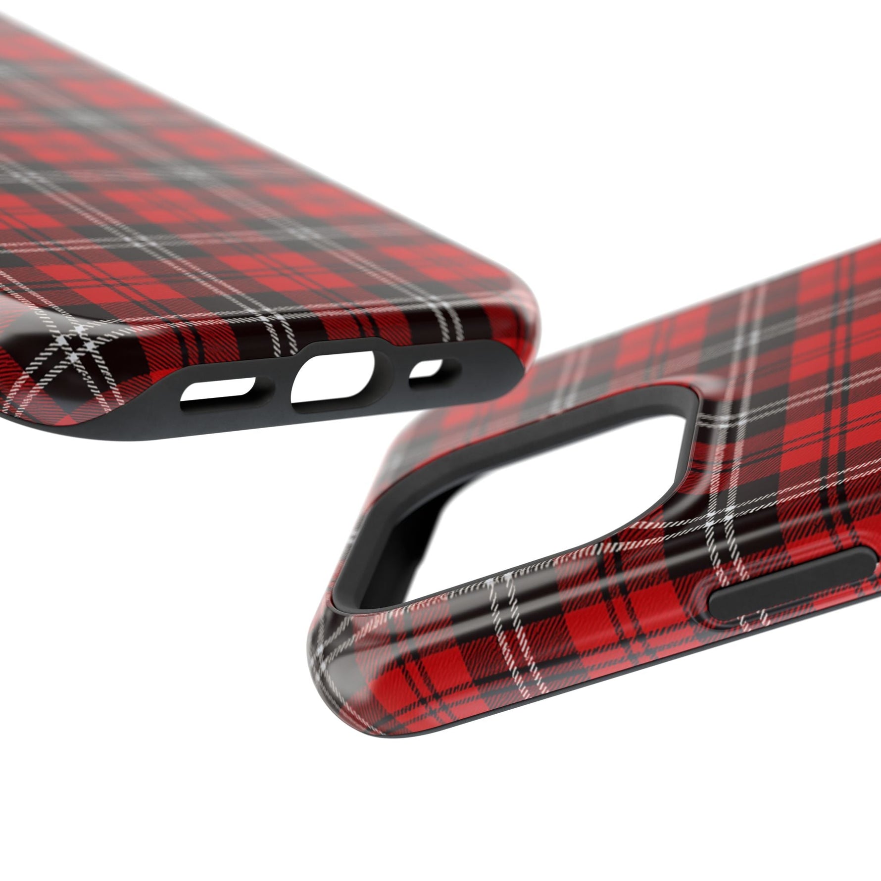 Red Tartan Plaid Impact-Resistant iPhone Case | MagSafe compatibility  Shamo's