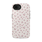 Rosebud Floral Tough iPhone Case | Pink Vintage Flower Protective Cover