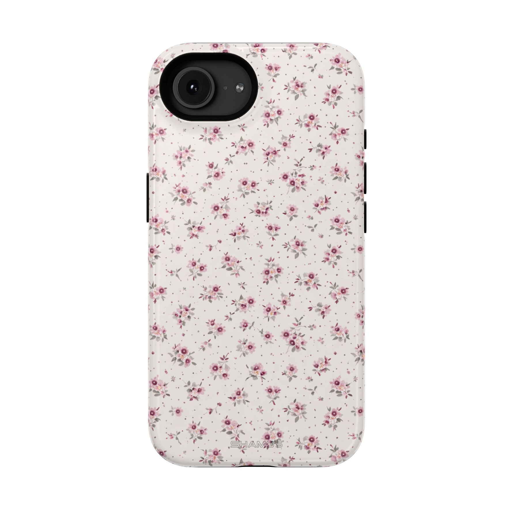 Rosebud Floral Tough iPhone Case | Pink Vintage Flower Protective Cover