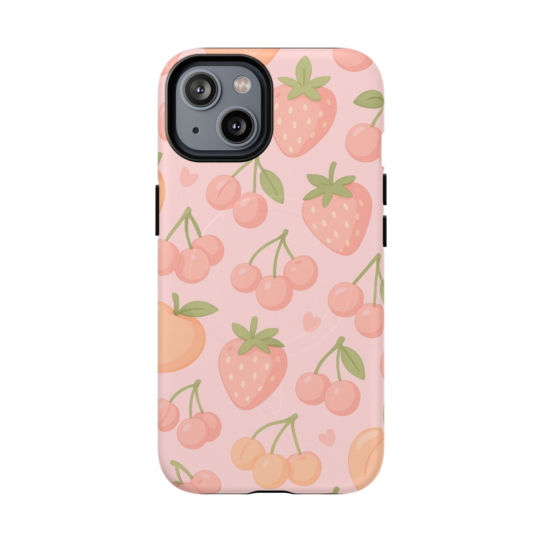 Cute Fruits iPhone Case - Colorful Cherry & Strawberry Design | MagSafe