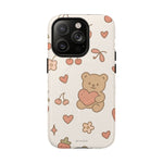 Teddy Berry Cozy Strawberry Pattern iPhone Case with MagSafe
