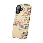 Vintage Library Card Design Phone Case with MagSafe Compatibility