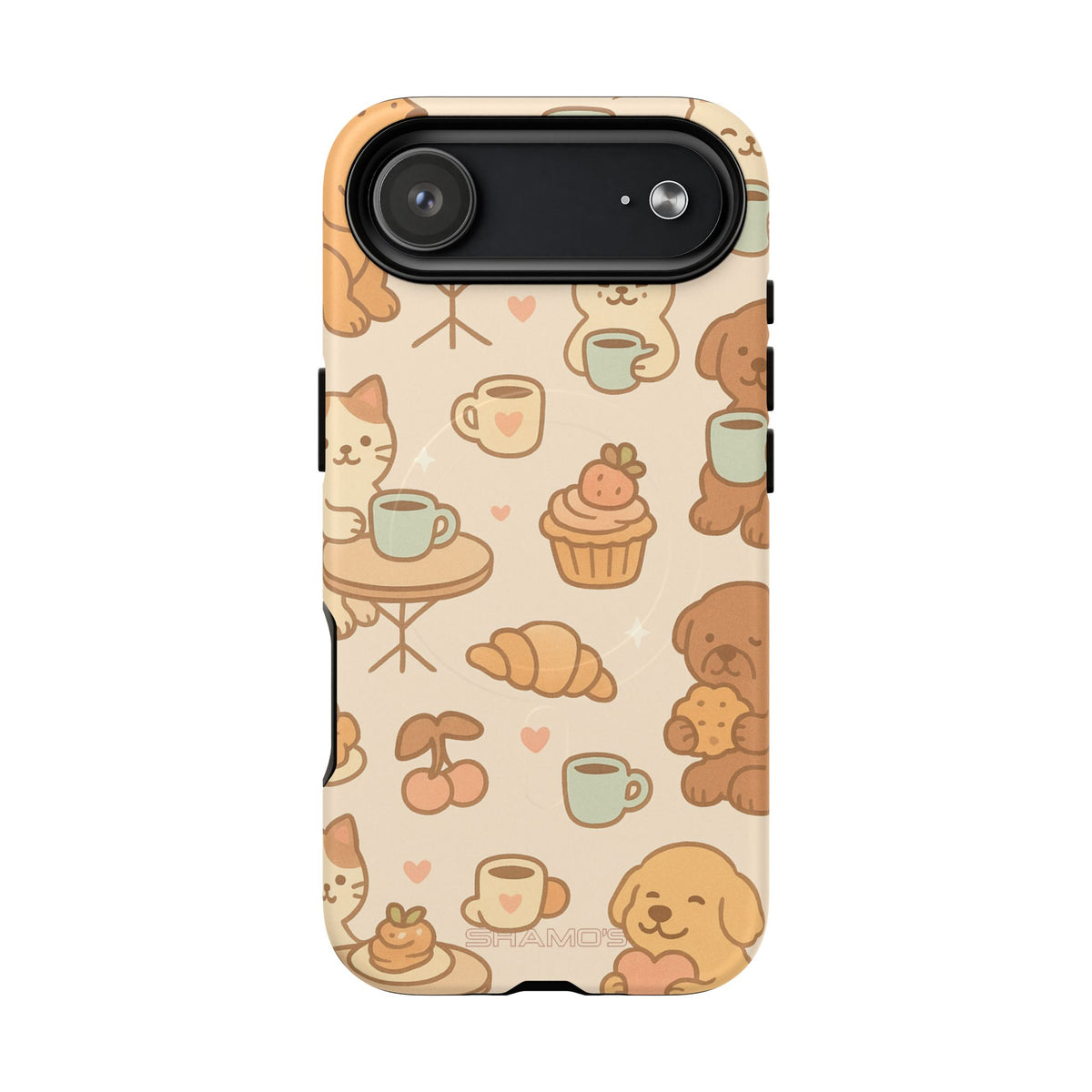 Funda para teléfono con diseño de gatos y perros y MagSafe