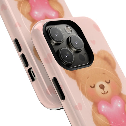 Heart Hug Teddy Bear iPhone Case – with MagSafe