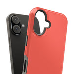 Coral Flame (Red) Solid Color MagSafe Compatible Impact-Resistant iPhone Case | Slim Magnetic Protective Cover