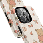 Teddy Berry Cozy Strawberry Pattern iPhone Case with MagSafe  Shamo's