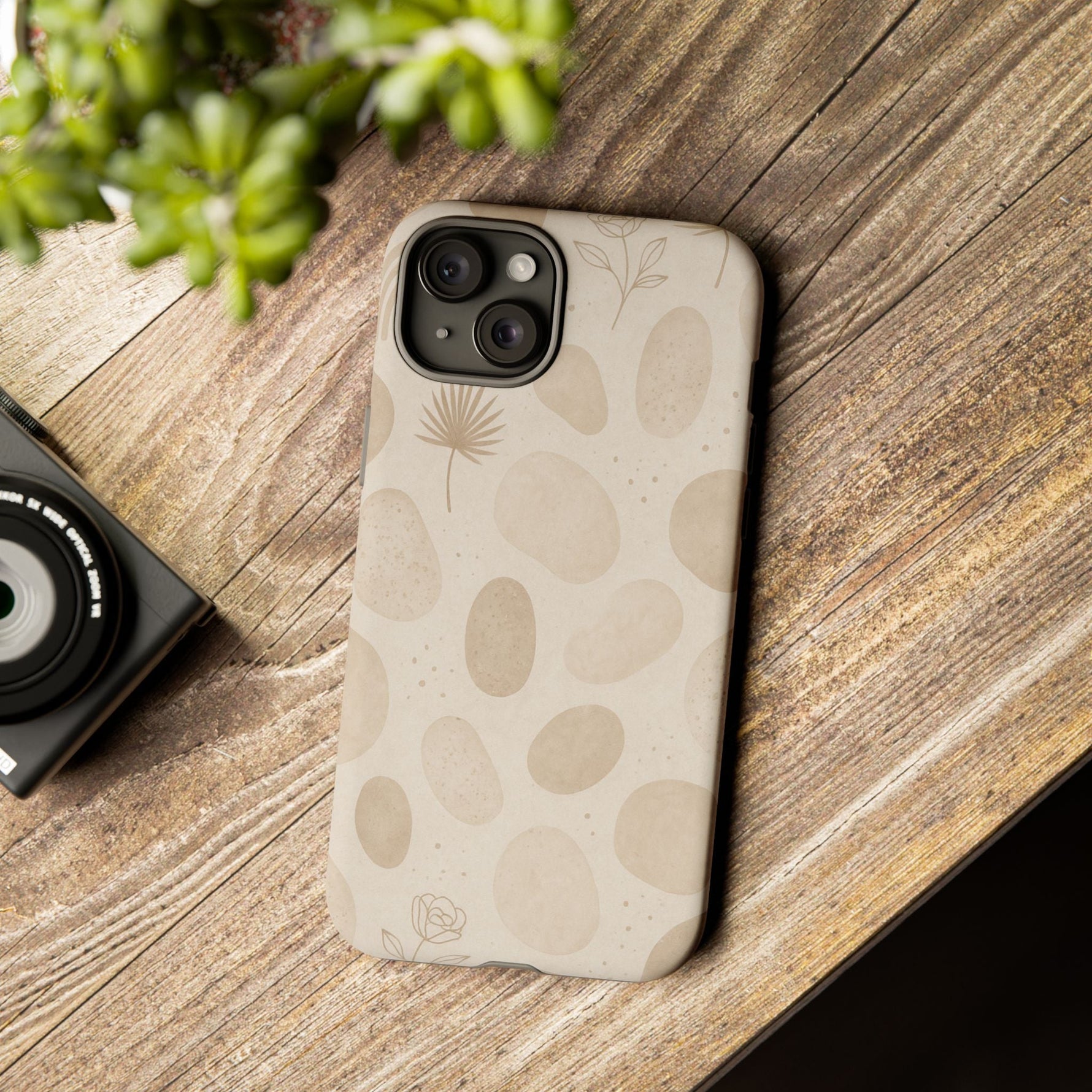 Neutral Pebble Pattern Tough iPhone Case  Shamo's