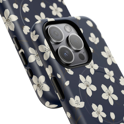 Navy Blossom Floral iPhone Case | MagSafe