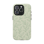 Sage Botanical Leaves Floral iPhone Case | MagSafe - Shamo's