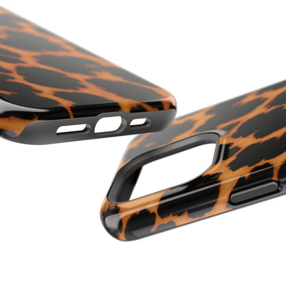 Leopard Print Impact-Resistant iPhone Case with MagSafe compatibility