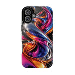 Liquid Aurora MagSafe Phone Case – Colorful Chrome-Effect Swirls | Glossy